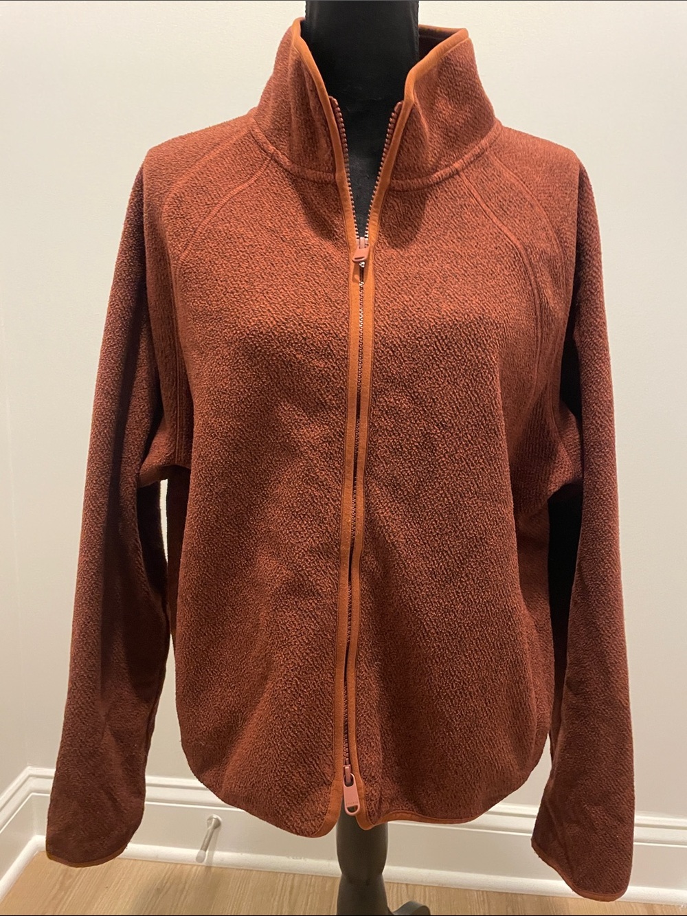 Athleta Rust Teddy Zip-Up Jacket